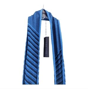 NEW Ohne Titel Blue Striped Knit Accent Scarf Designer Luxury
